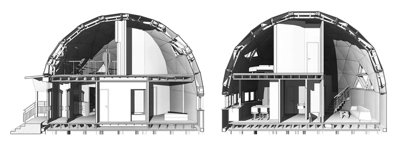 Chi tiết bản vẽ móng nhà mái vòm