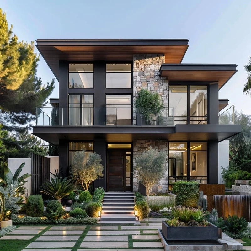 Ngôi nhà hiện đại với biệt thự 2 tầng mái bằng hiện đại