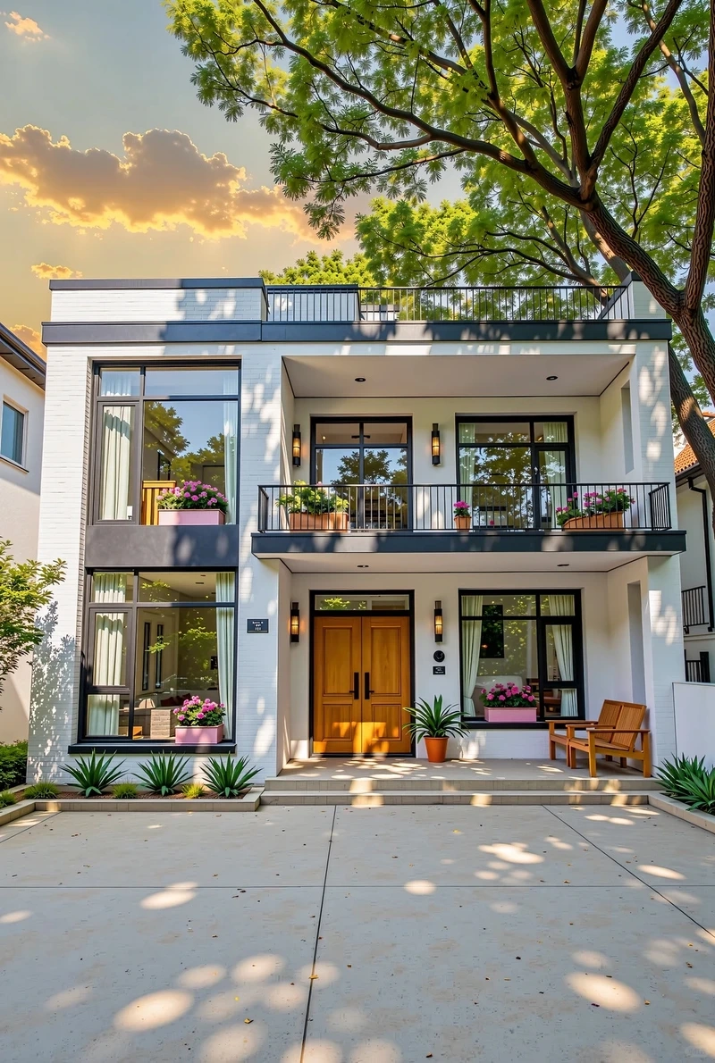 Xu hướng mới nổi bật biệt thự 2 tầng mái bằng xu hướng mới