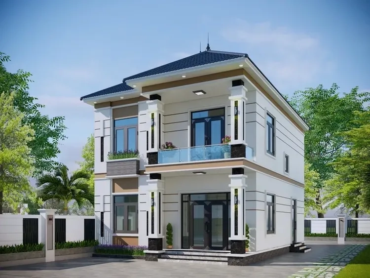 Không gian xanh mát từ biệt thự 2 tầng mái thái sân vườn