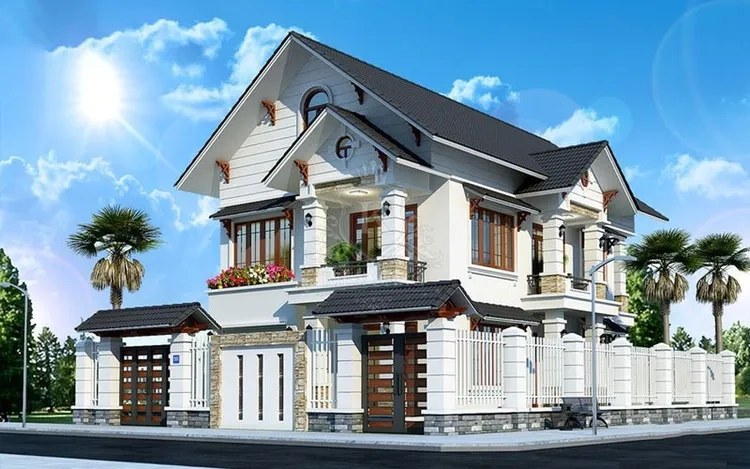 Cập nhật giá xây biệt thự 2 tầng mái thái dễ dự toán