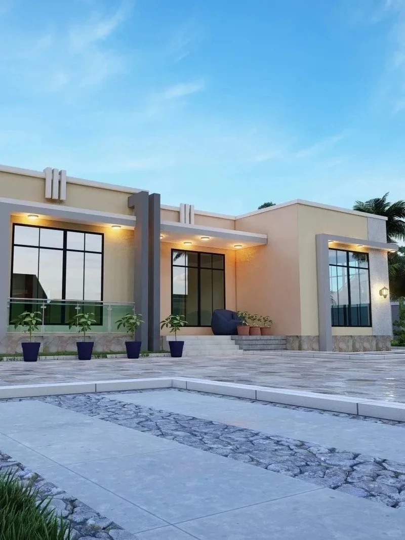 Ánh sáng tuyệt đẹp với biệt thự mái bằng mặt tiền kính