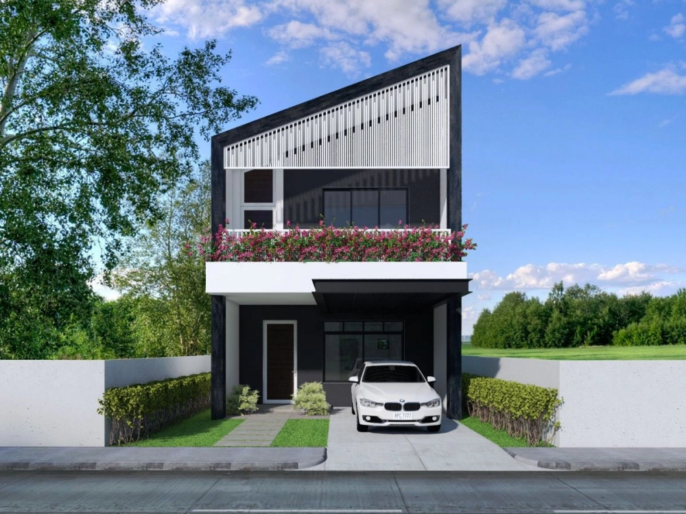 Biệt thự vườn mái lệch hài hòa thiên nhiên xanh