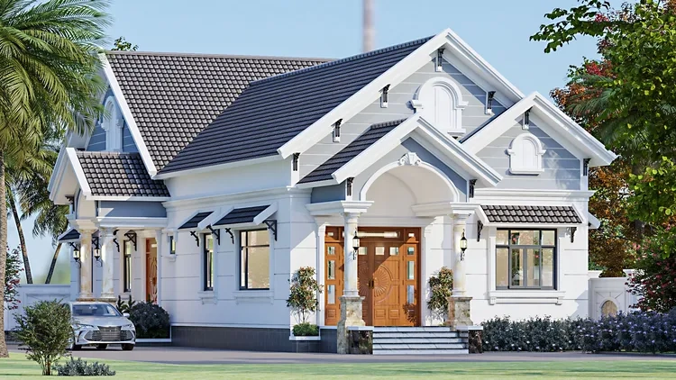 Thiết kế mặt tiền nhà cấp 4 mái thái hài hòa bền đẹp