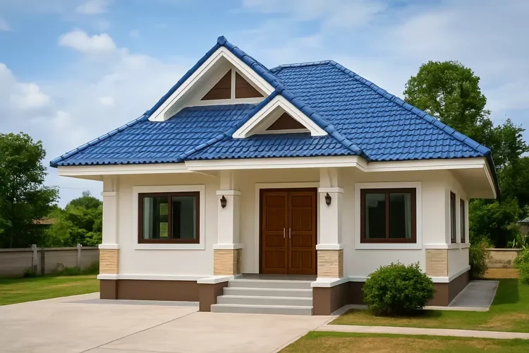 Gần gũi thân quen cùng mặt tiền nhà cấp 4 mái thái ở quê