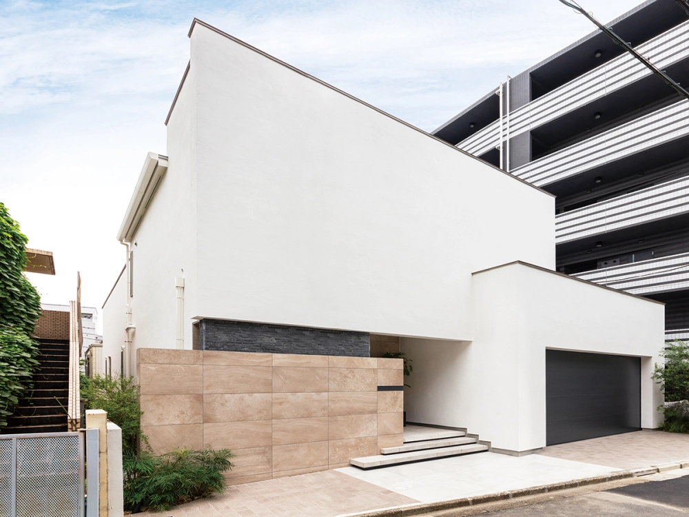 Mặt tiền nhà mái lệch 2 tầng độc đáo cá tính