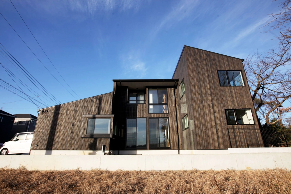 Mặt tiền nhà mái lệch 2 tầng cao cấp tinh tế