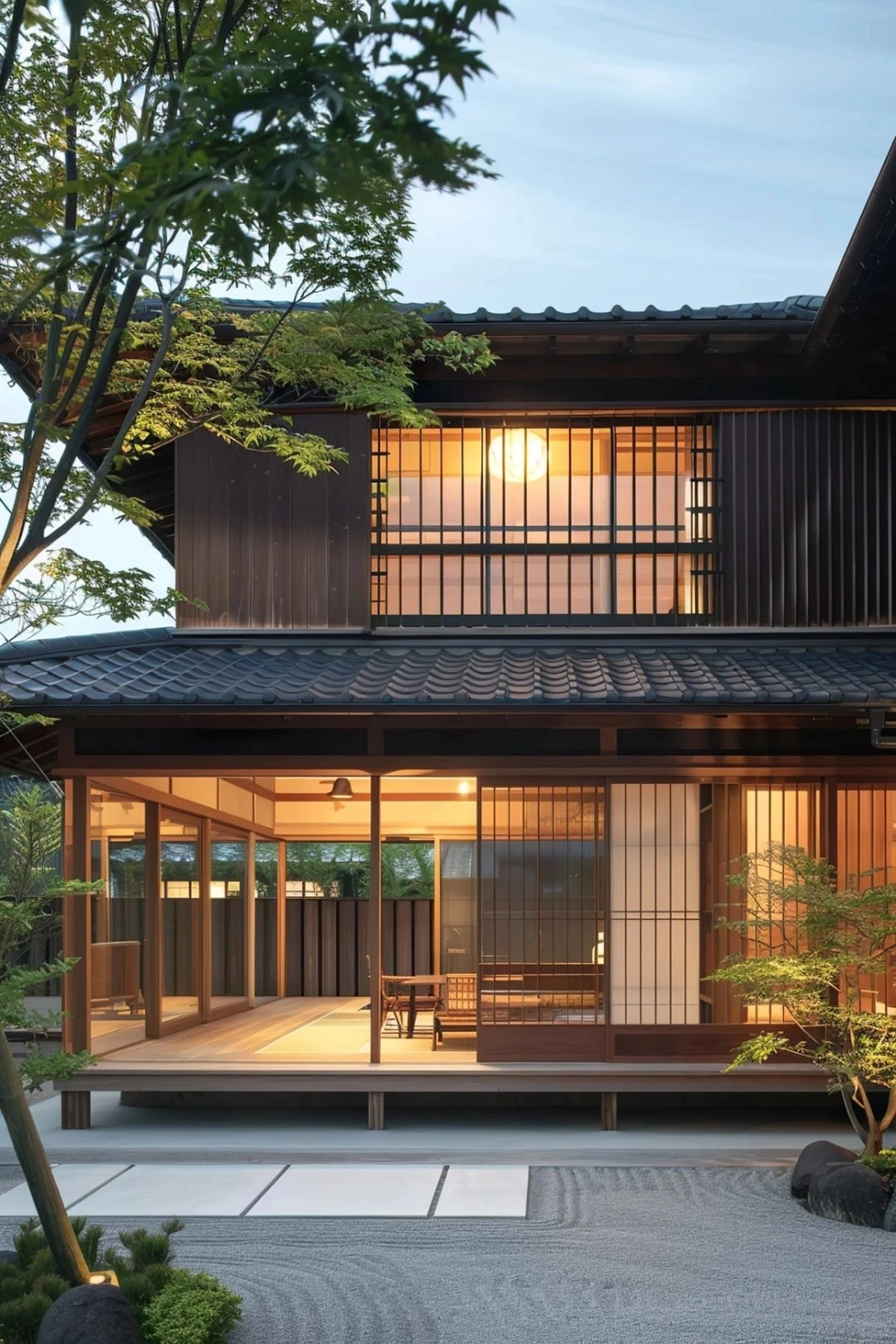 Gạch inax mặt tiền nhà mái nhật tạo điểm nhấn kiến trúc độc đáo và bền bỉ