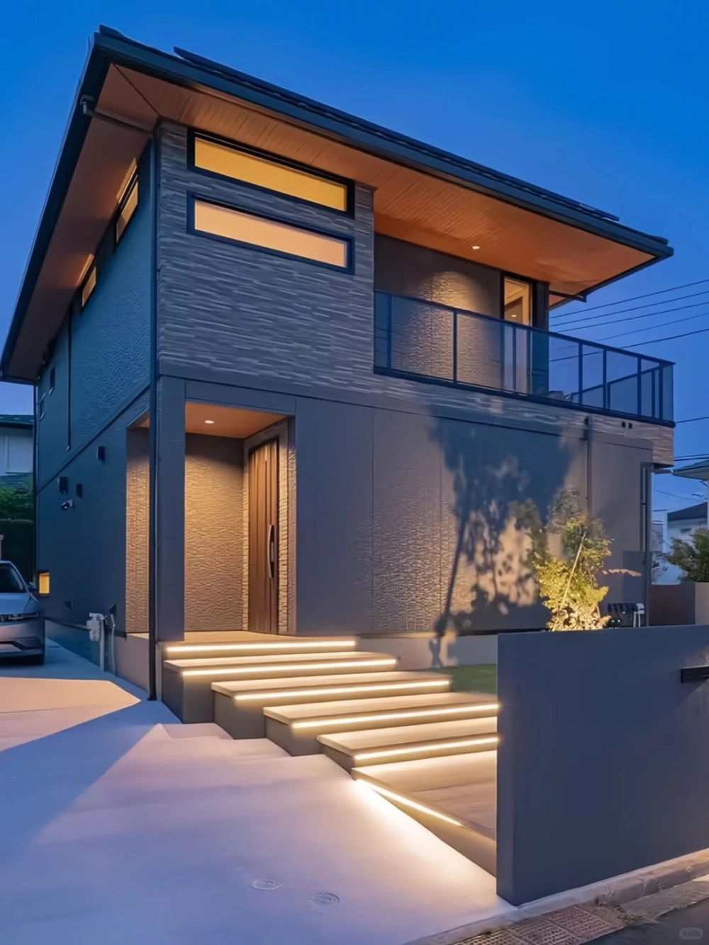 Thiết kế mặt tiền nhà mái nhật tối giản mang đậm phong cách kiến trúc hiện đại