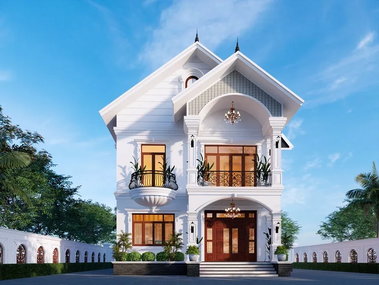 Giải pháp tối ưu cho mặt tiền nhà mái thái 2 tầng thành thị