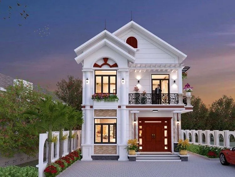 Tối ưu diện tích cùng mặt tiền nhà mái thái 2 tầng 6m