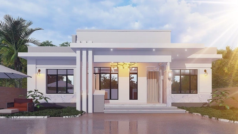 Ý tưởng hoàn hảo với thiết kế nhà cấp 4 mái bằng