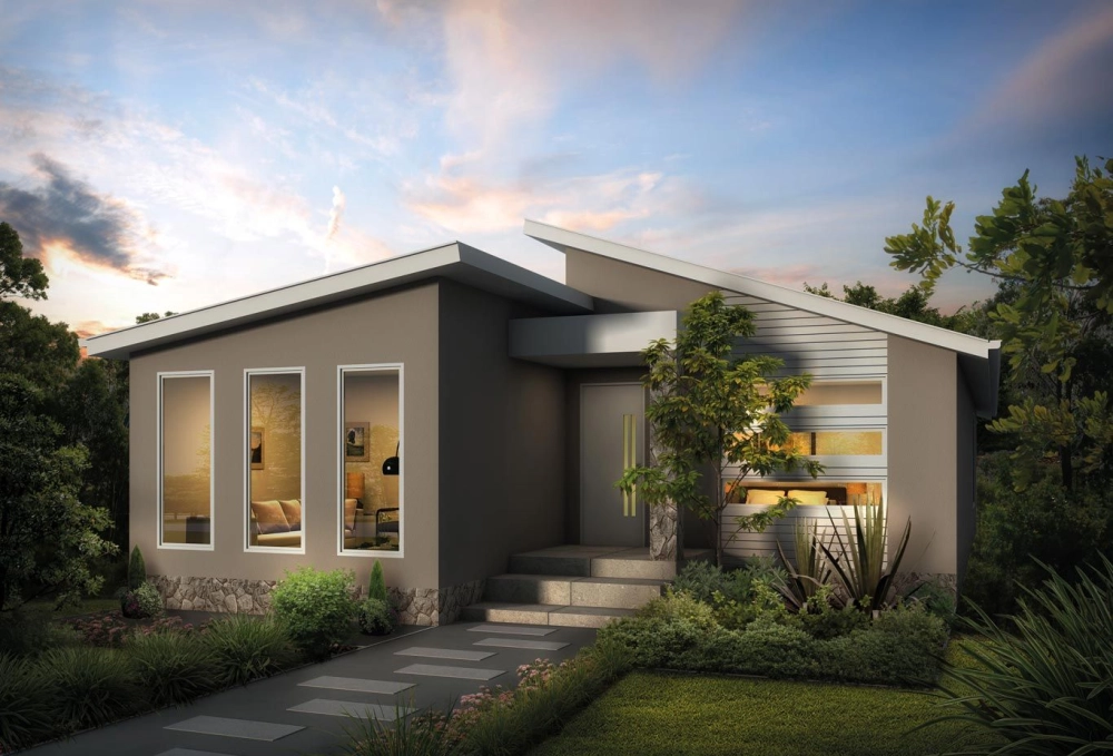 Nhà cấp 4 mái so le phá vỡ lối thiết kế truyền thống