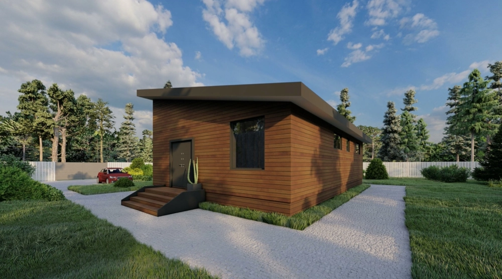 Nhà cấp 4 mái lệch nông thôn gần gũi thiên nhiên