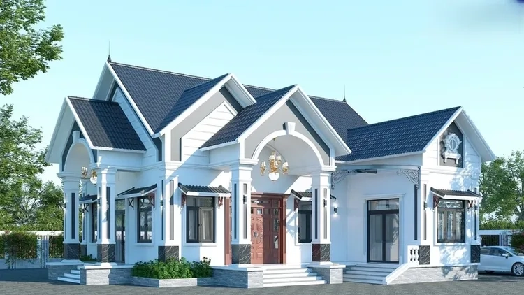 Không gian đẳng cấp từ nhà cấp 4 mái thái sang trọng