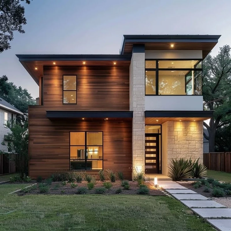 Sống tiện nghi với nhà mái bằng 2 tầng đẹp