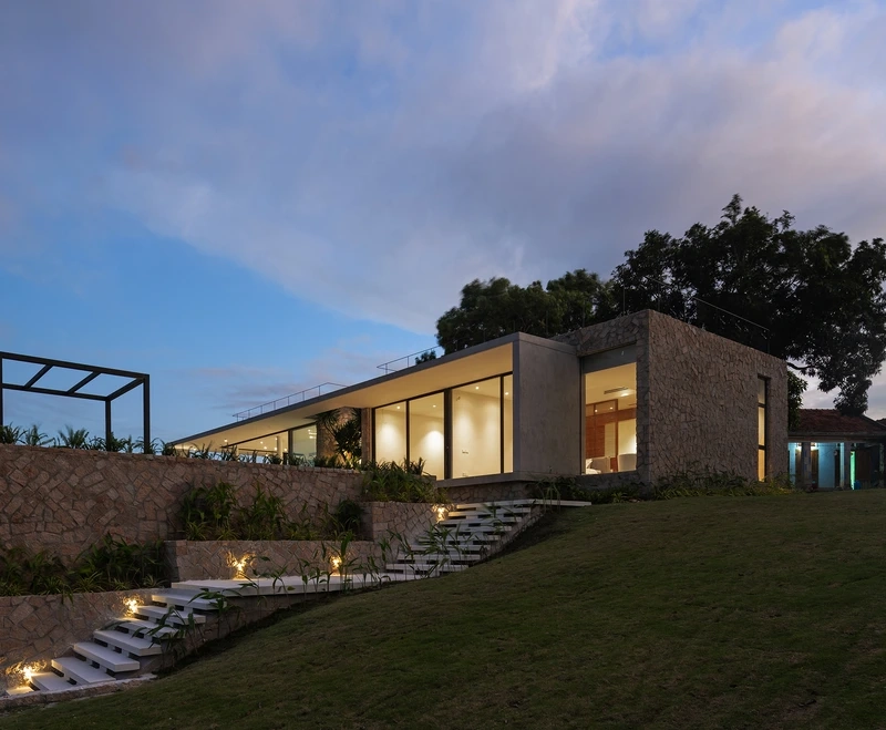 Ngôi nhà thoáng mát dễ chịu nhà mái bằng 3 phòng ngủ thoáng mát