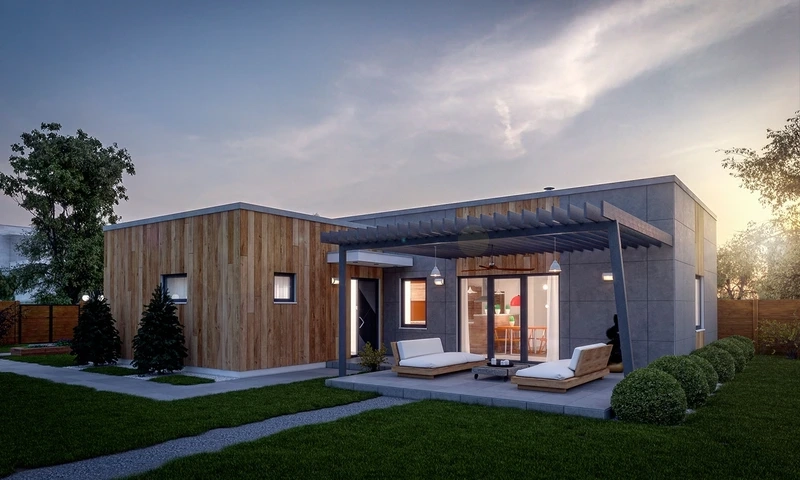 Sang trọng và thanh lịch nhà mái bằng chữ L sang trọng