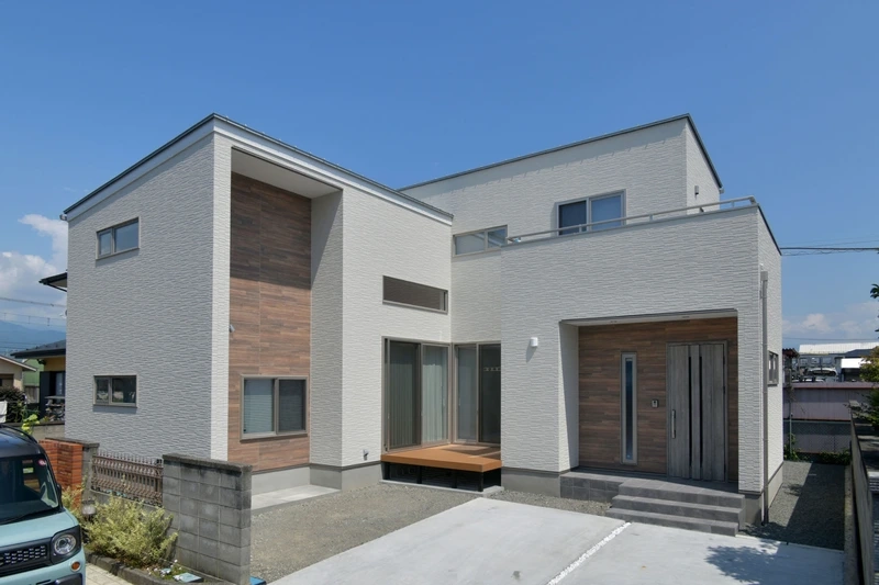 Mặt tiền ấn tượng nhà mái bằng chữ L mặt tiền đẹp