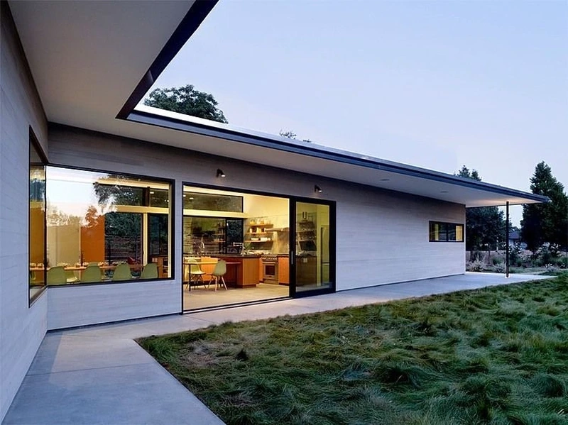 Phong cách hiện đại nhà mái bằng chữ L phong cách hiện đại