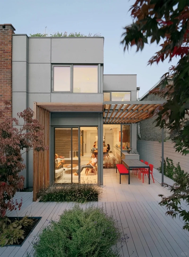 Phong cách đô thị hiện đại nhà mái bằng chữ L phong cách đô thị