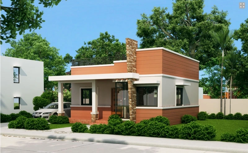 Giá rẻ và hiện đại nhà mái bằng có gác lửng giá rẻ