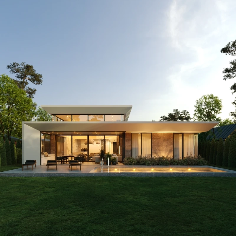 Tối ưu mọi công năng nhà mái bằng có gác lửng công năng tối ưu