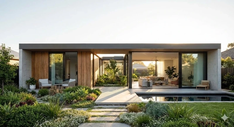 Phong cách tối giản nhà mái bằng hiện đại phong cách tối giản