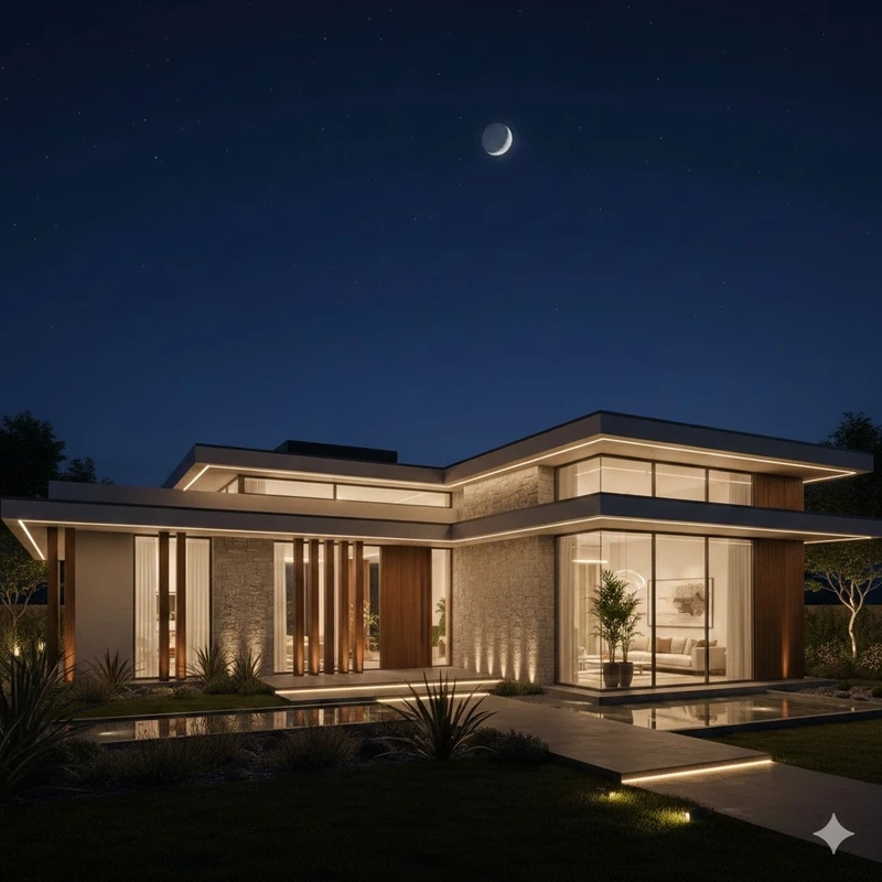 Tiện nghi đầy đủ nhà mái bằng hiện đại tiện nghi