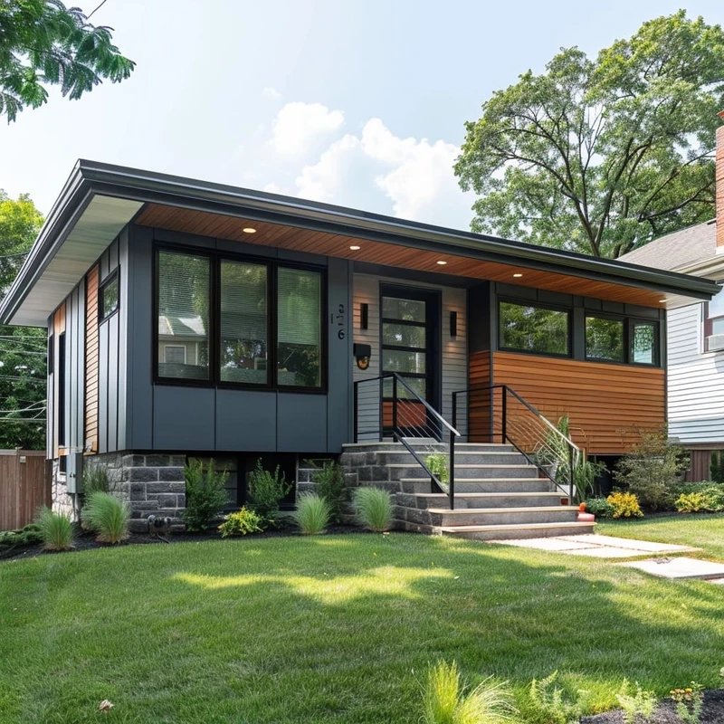 Tối giản nhưng tiện nghi nhà mái bằng nhỏ tối giản