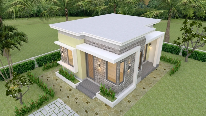 Không gian mở thoáng đãng nhà mái bằng nhỏ không gian mở