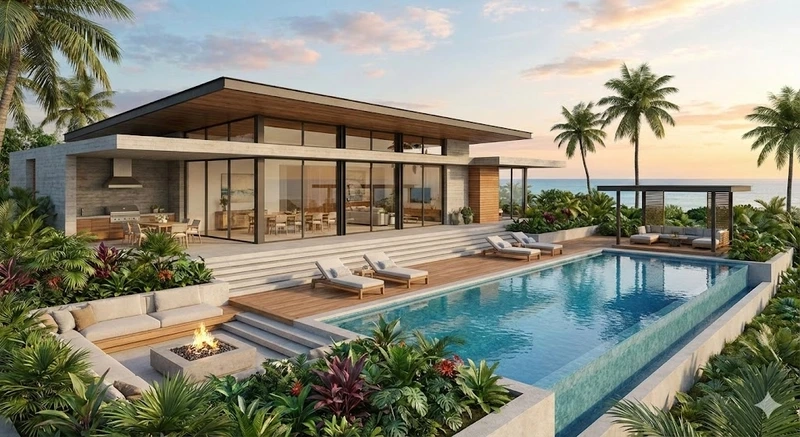 Nhà phố hiện đại tiện nghi nhà mái bằng phổ biến thành phố