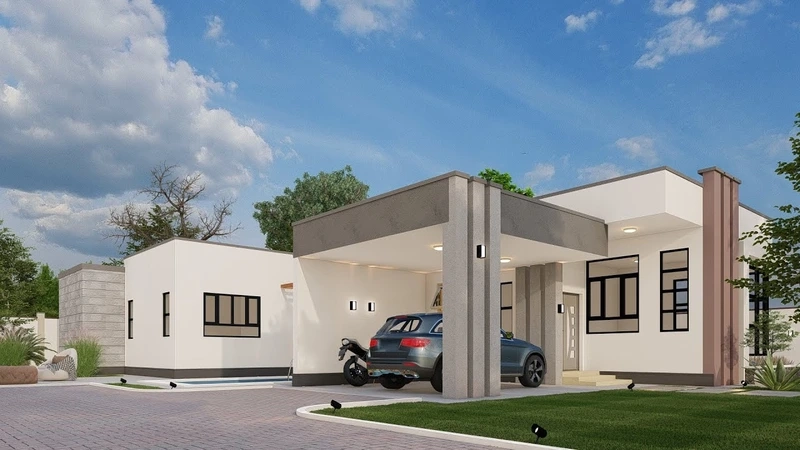 Không gian mở thoáng đãng nhà mái bằng tối giản không gian mở