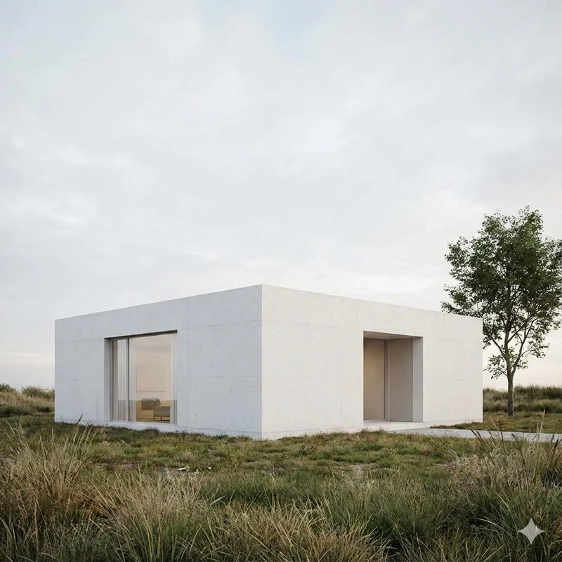 Đơn giản thanh lịch nhà mái bằng vuông đơn giản