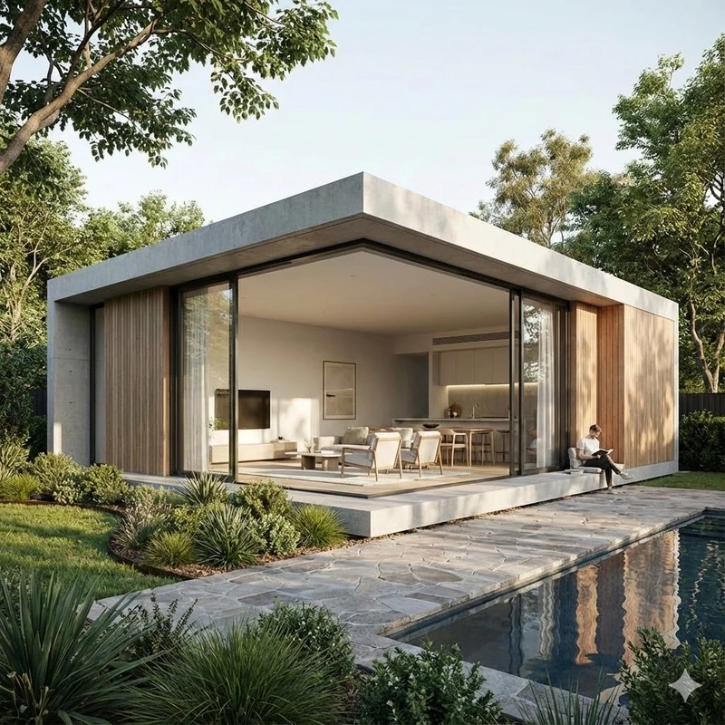 Ngắm nhìn nhà mái bằng vuông hiện đại tiện nghi