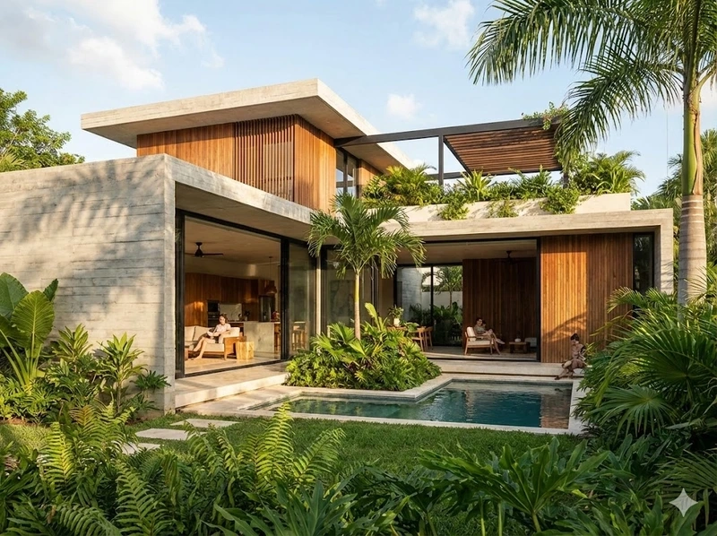 Thiết kế sáng tạo thiết kế nhà mái bằng vuông