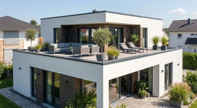 Công năng tối ưu nhà mái bằng vuông công năng tối ưu