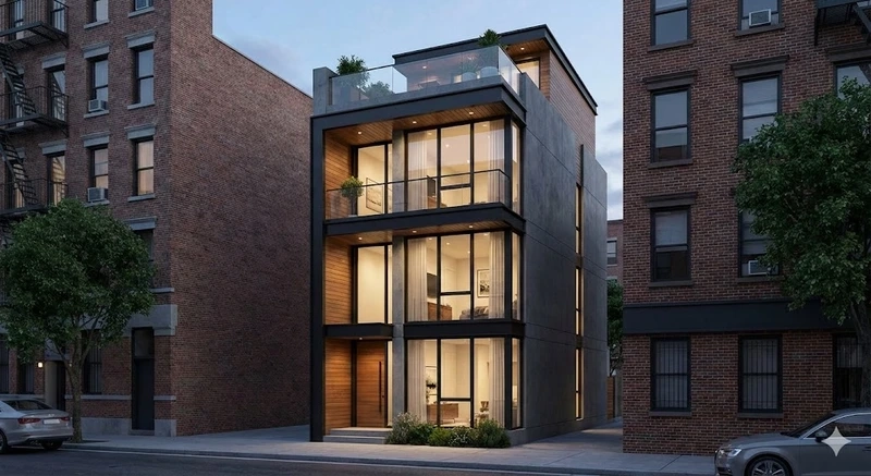 Nổi bật tại thành phố nhà mái bằng vuông thành thị