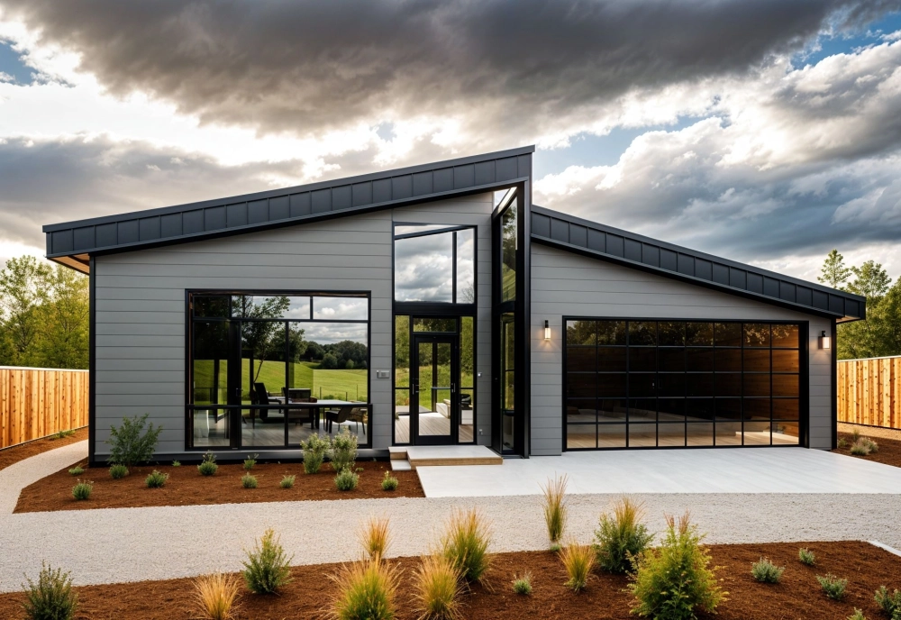 Trang trí nhà mái lệch có gác lửng hài hòa