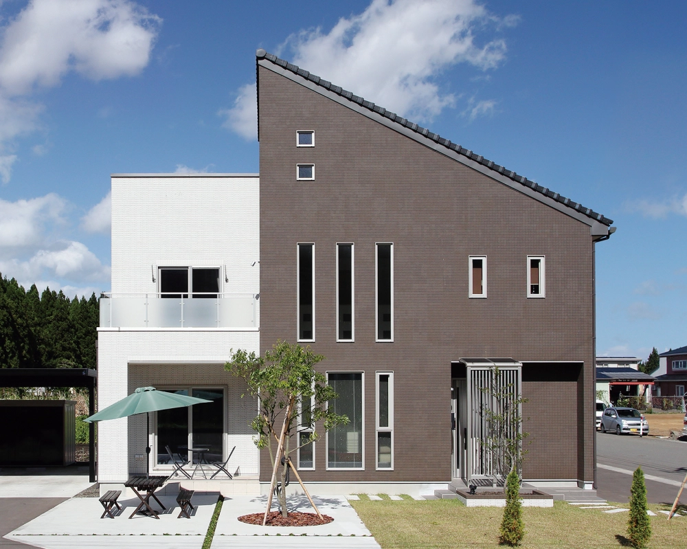 Nhà mái lệch đơn giản hiện đại tinh gọn mà đẹp