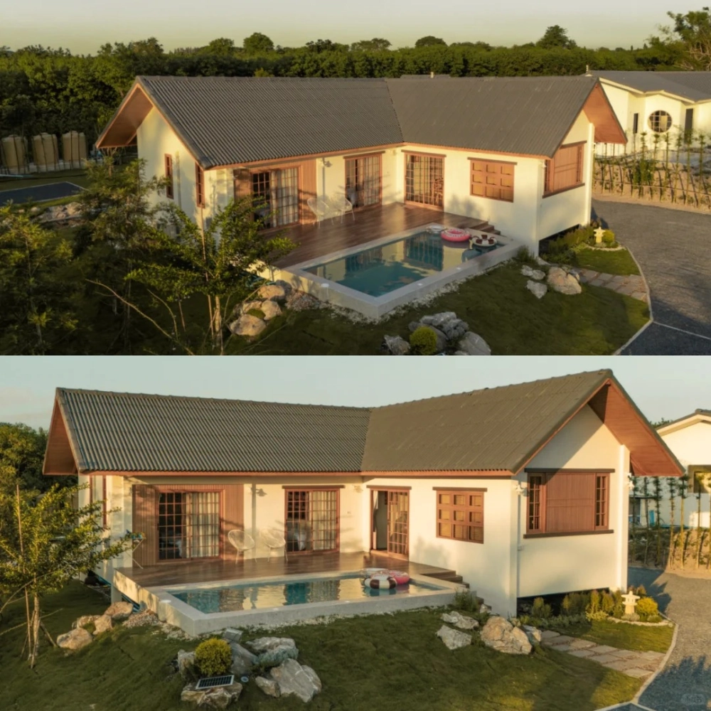 Mẫu nhà chữ l mái nhật 4 phòng ngủ cho gia đình nhiều thế hệ