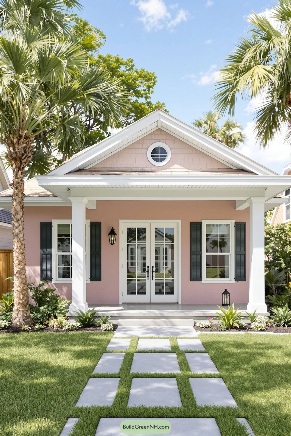 Phối cảnh nhà mái nhật chữ l sân vườn rộng thoáng đãng