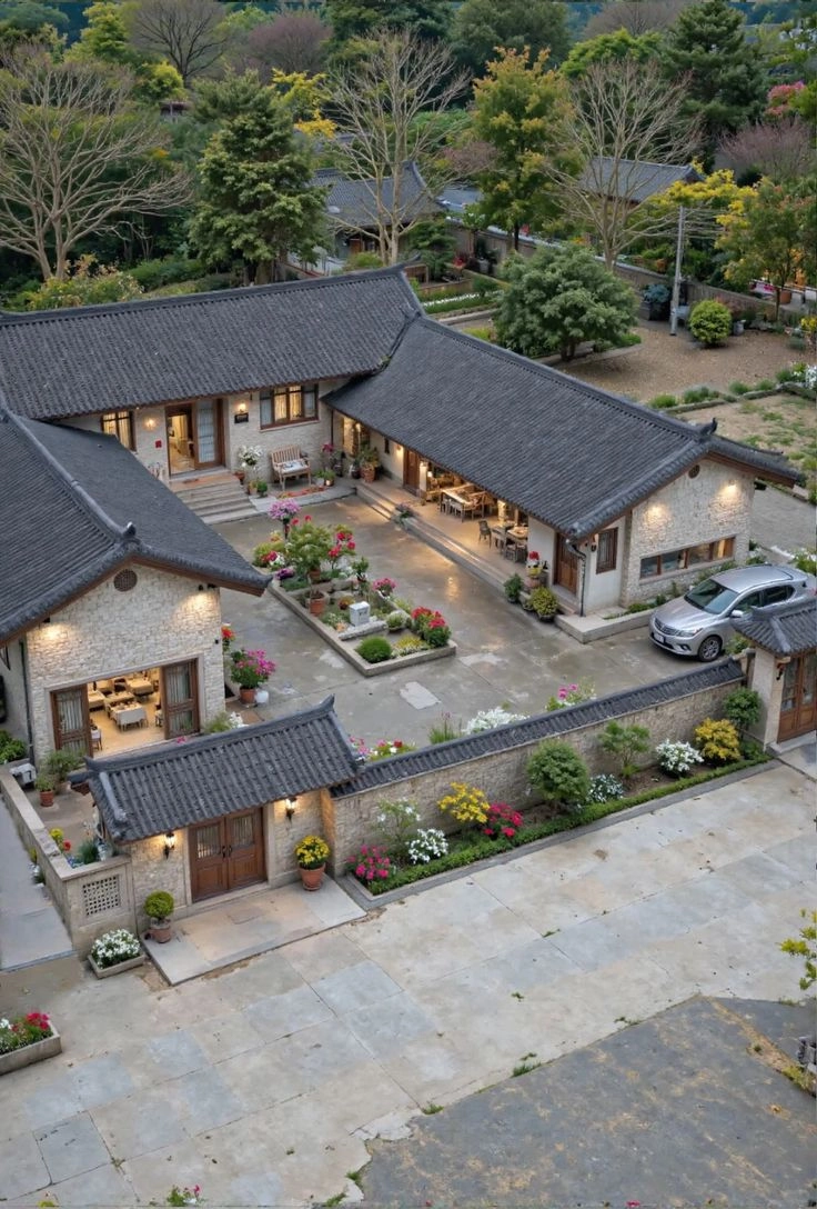 Mẫu nhà mái nhật hiện đại 1 tầng sân vườn thoáng đãng