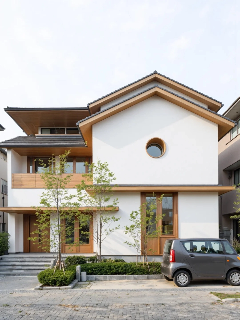 Ngôi nhà mái nhật tông màu trung tính sang trọng