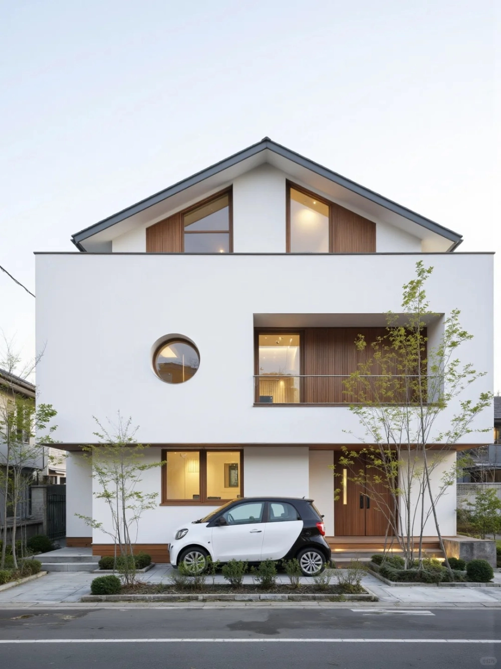 Thiết kế sân vườn bao quanh nhà mái nhật quốc dân