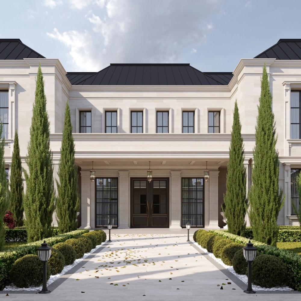 Trang trí phào chỉ nhà mái nhật tân cổ điển tinh xảo cho ngoại thất