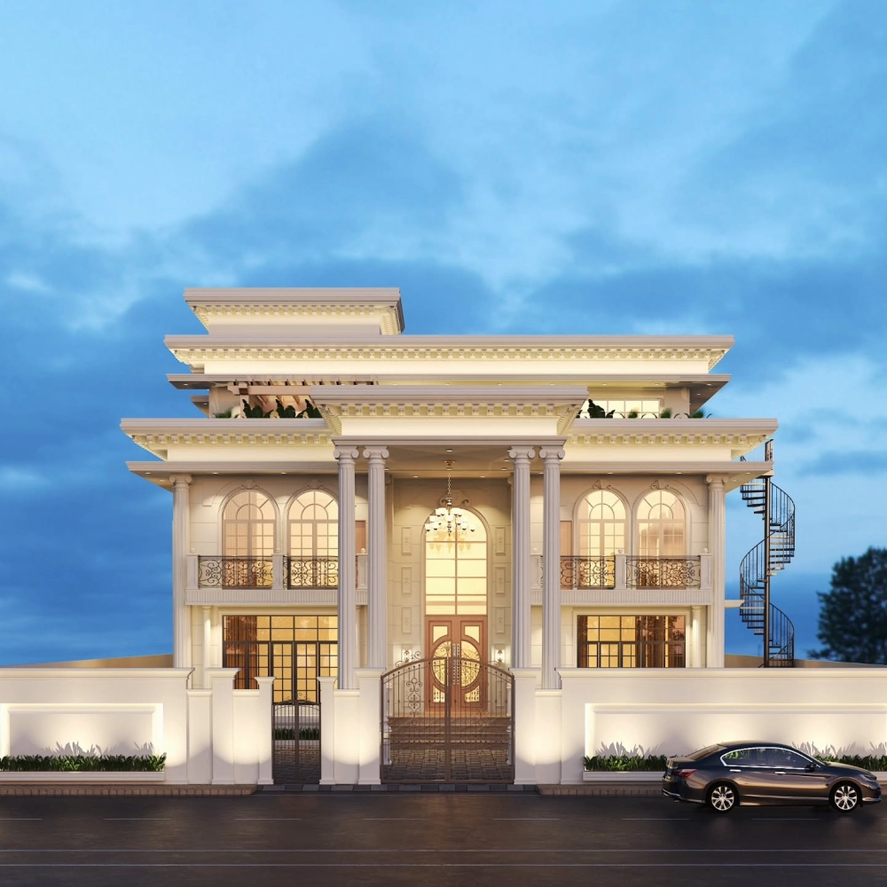 Mẫu nhà 1 tầng mái nhật tân cổ điển bình yên giữa không gian xanh