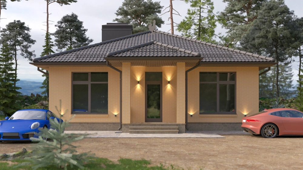 Mẫu kiến trúc nhà mái nhật vuông hiện đại với không gian mở thoáng đãng