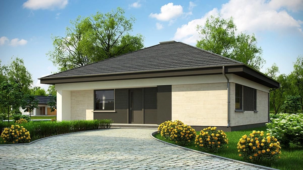 Mẫu nhà mái nhật vuông 2 tầng sang trọng với hệ thống cửa kính lớn