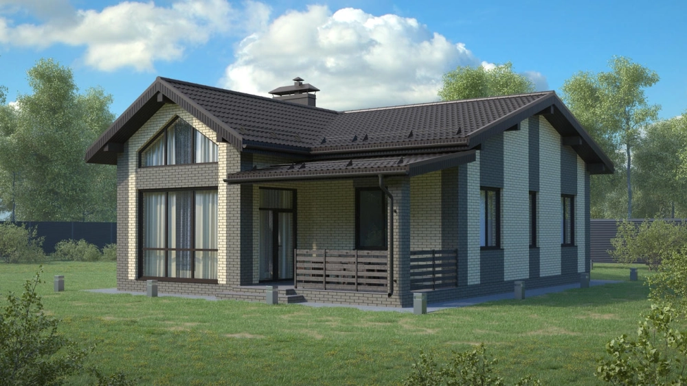 Mặt bằng nhà vuông mái nhật 3 phòng ngủ đầy đủ tiện nghi cho gia đình